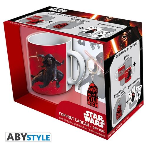 Pack Taza 320 ml Llavero Stickers Kylo Ren Star Wars