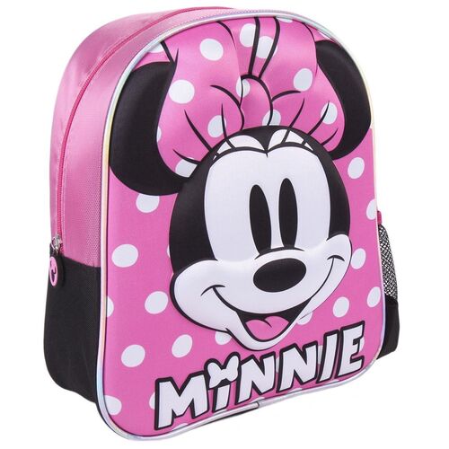 Mochila Infantil 3D Minnie Cara Lunares