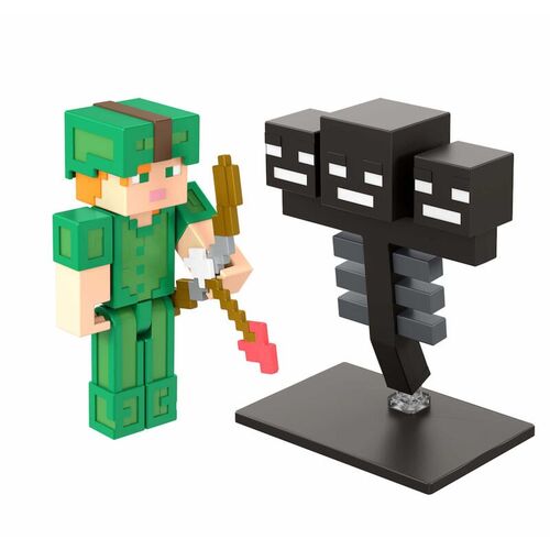 Pack 2 Figuras Wither Vs Alex 8cm - Minecraft