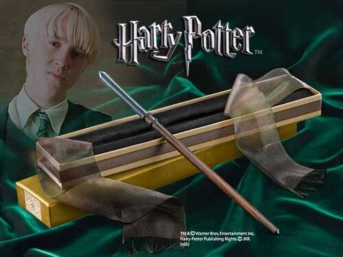 Replica Varita Mágica Harry Potter Draco Malfoy en Caja de Ollivander - Resina - 35 cm