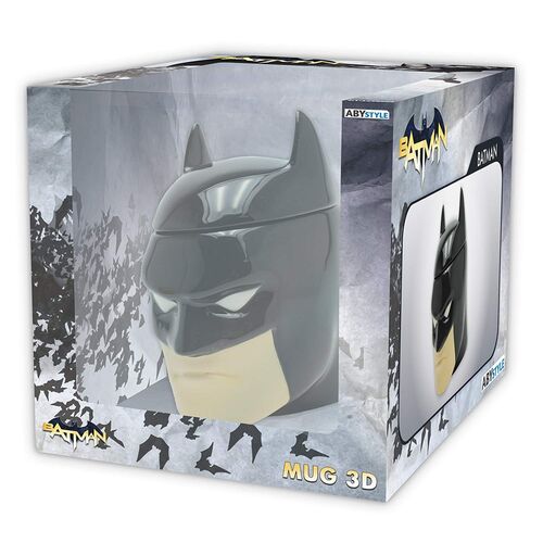 Taza Con Tapa Cabeza Batman Dc Comics - Porcelana - 300 ml