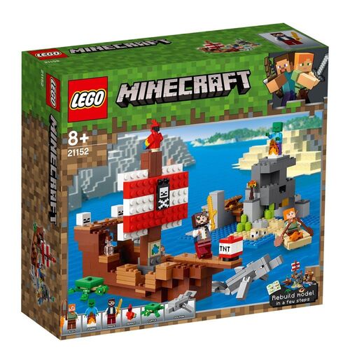 Kit de Construcción LEGO Minecraft La Aventura del Barco Pirata - 376 Piezas