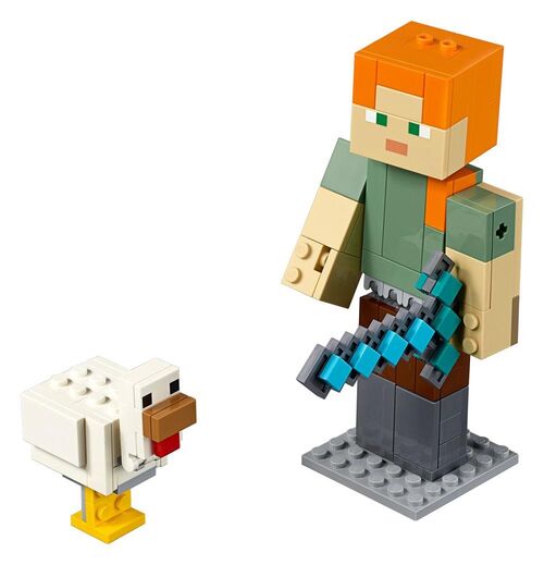 Kit de Construcción LEGO Minecraft - BigFig Series 1: Alex con Gallina - 160 Piezas