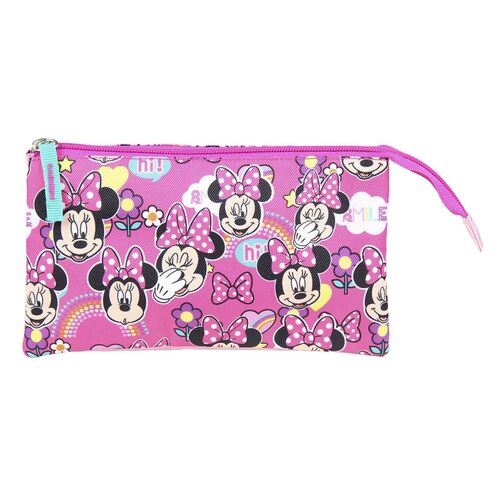 Estuche Portatodo Plano 3 Compartimentos Minnie