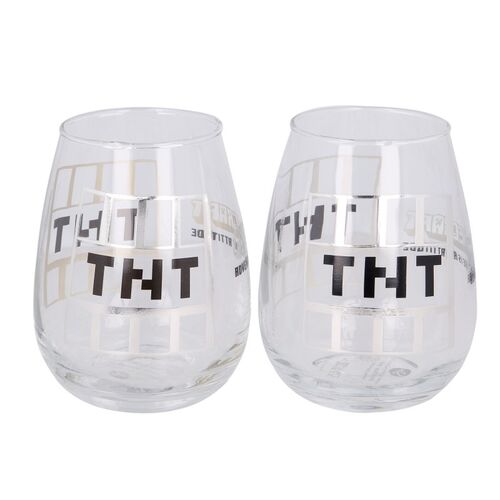 Set 2 Vasos TNT Minecraft - Cristal - 510 ml