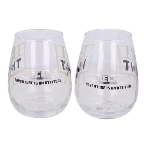 Set 2 Vasos TNT Minecraft - Cristal - 510 ml