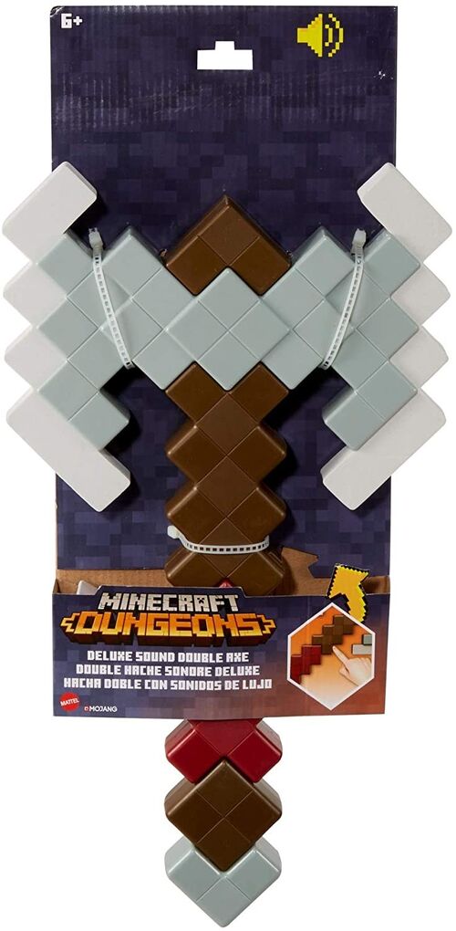 Hacha Diamond Axe Deluxe Minecraft Dungeons Minecraft - 55 cm - Luz y Sonido