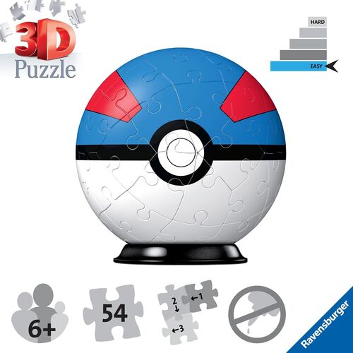 Puzzle 54 Piezas Pokemon Pokeball Superball