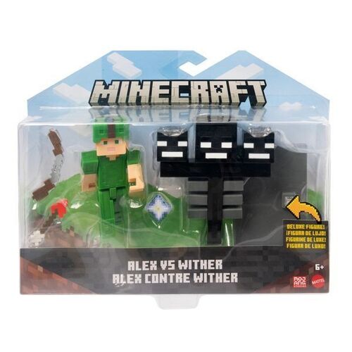 Pack 2 Figuras Wither Vs Alex 8cm - Minecraft