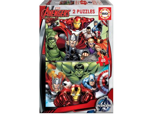 Puzzle 2 x 48 Piezas Avengers INVERSO