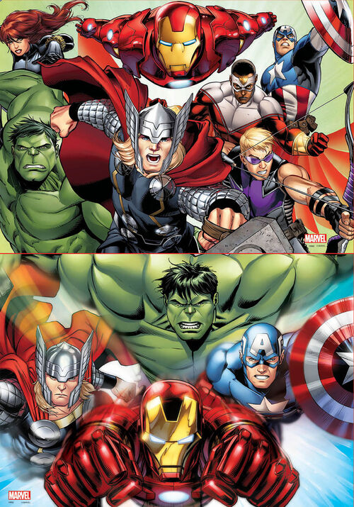 Puzzle 2 x 48 Piezas Avengers INVERSO