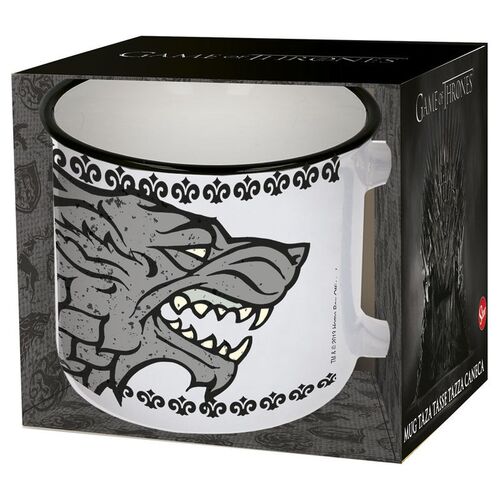 Taza Casa Stark Juego de Tronos Blanca - Porcelana - 415 ml