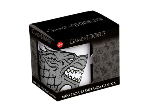 Taza Casa Stark Juego de Tronos Blanca - Porcelana - 415 ml