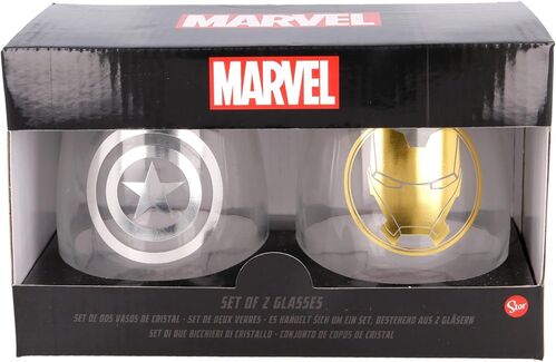 Set 2 Vasos de Cristal 510ML Marvel Avengers