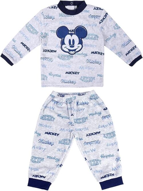 Pijama Largo Velour Cotton Mickey