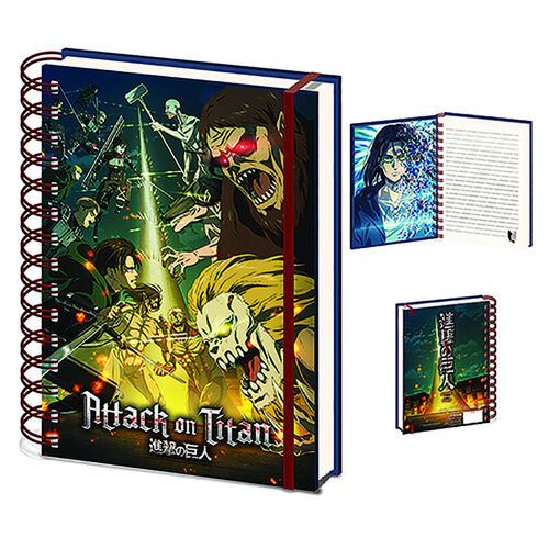 Cuaderno Attack On Titan espiral A5 21 x 15