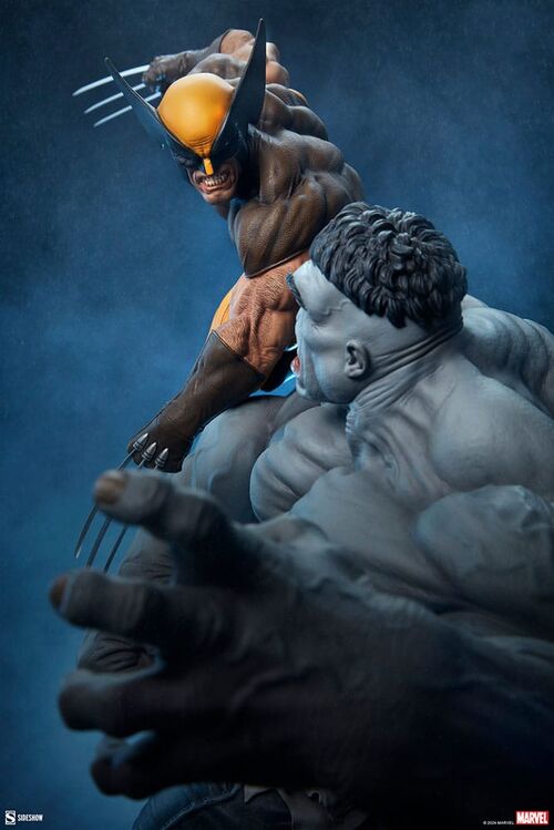 Figura Marvel Grey Hulk vs Wolverine Hot Toys 58cm