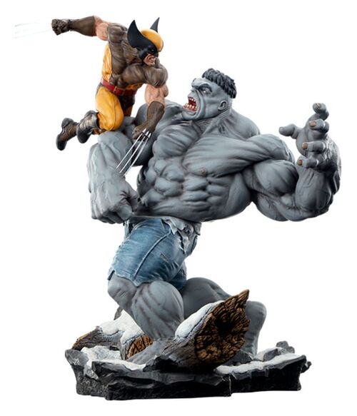 Figura Marvel Grey Hulk vs Wolverine Hot Toys 58cm