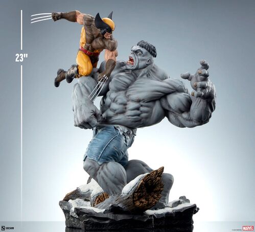 Figura Marvel Grey Hulk vs Wolverine Hot Toys 58cm