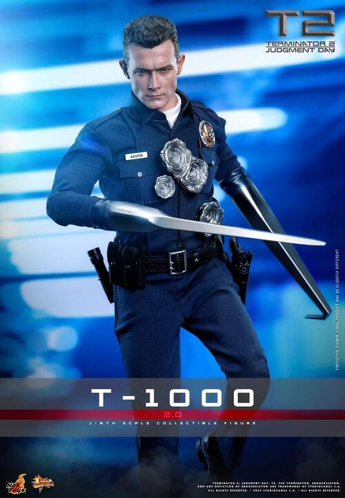 Figura Retro Terminator 2 Masterpiece T-1000 Hot Toys 31cm