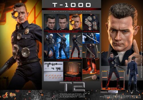 Figura Retro Terminator 2 Masterpiece T-1000 Hot Toys 31cm