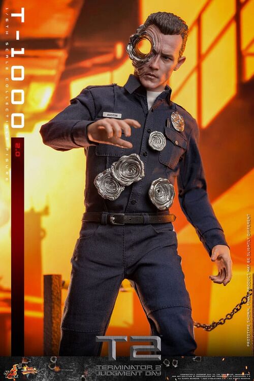 Figura Retro Terminator 2 Masterpiece T-1000 Hot Toys 31cm