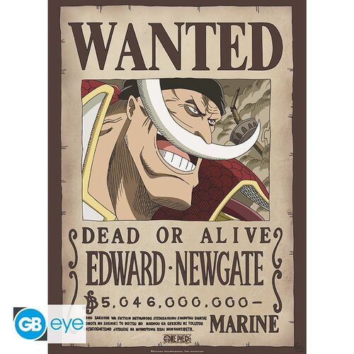 Póster Set One Piece Wanted Roger y Whitebear 52x38cm