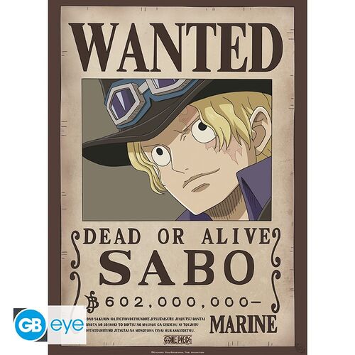 Póster Set One Piece Wanted Sabo y Ace 52x38cm