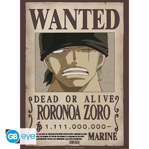 Póster Set One Piece Wanted Luffy y Zoro 52x38cm